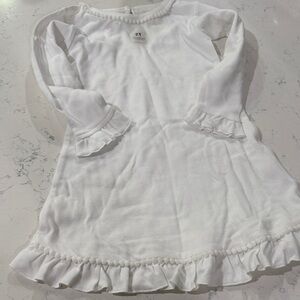 White Ruffled Long Sleeve Dress